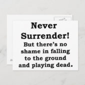 Verzichten Sie niemals auf Postkarte (Vorne/Hinten)