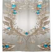 Verzieren Sie den Duschvorhang mit Goldsteinen (Vorderseite)