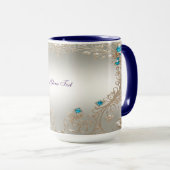 Verzieren Sie die Gold Blue Stones Tasse (VorderseiteRechts)