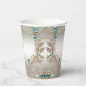 Verzieren Sie die Papiergruppen mit Goldsteinen Pappbecher (Rückseite)