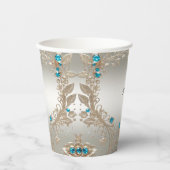 Verzieren Sie die Papiergruppen mit Goldsteinen Pappbecher (Vorderseite)