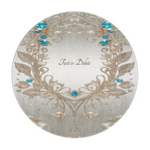 Verzieren Sie Gold Blue Stones Cutting Board Schneidebrett