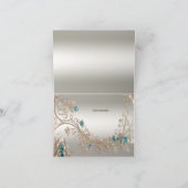 Verzieren Sie Gold Blue Stones Dankeschön Karte (Innenseite)