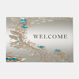 Verzieren Sie Gold Blue Stones Doormat Fußmatte