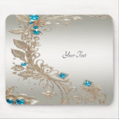 Verzieren Sie Gold Blue Stones Mousepad (Vorne)