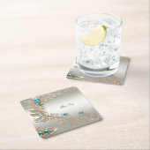 Verzieren Sie Gold Blue Stones Paper Untersetzer (Vor Ort)