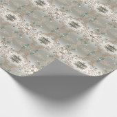 Verzieren Sie Gold Blue Stones Wrapping Paper Geschenkpapier (Ecke)