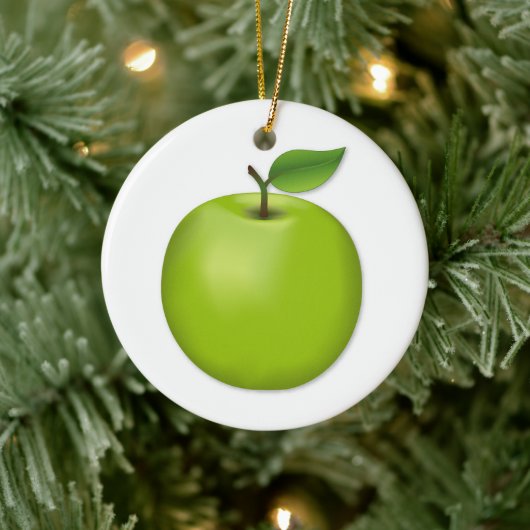 Verzieren Sie grüne Apfelschmuck Keramik Ornament (Baum)
