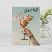 *~* Verziert 3 A101 Cocktail FOTO BACHELORETTE Einladung (Stehend Vorderseite)