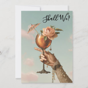 *~* Verziert 3 A101 Cocktail FOTO  JUNGGESELLIN Einladung