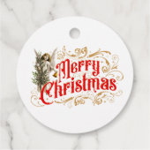 Verziert Angel-Merry Christmas-Retro Geschenkanhänger (Rückseite)