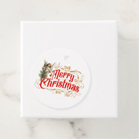 Verziert Angel-Merry Christmas-Retro Geschenkanhänger (Beispiel)