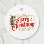 Verziert Angel-Merry Christmas-Retro Geschenkanhänger (Vorderseite)
