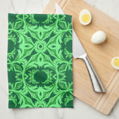 Verziert Arabesque Muster - Emerald Green Kitchen  Geschirrtuch (Viertel Falte)