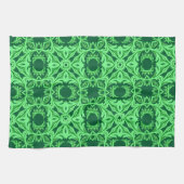 Verziert Arabesque Muster - Emerald Green Kitchen  Geschirrtuch (Horizontal)