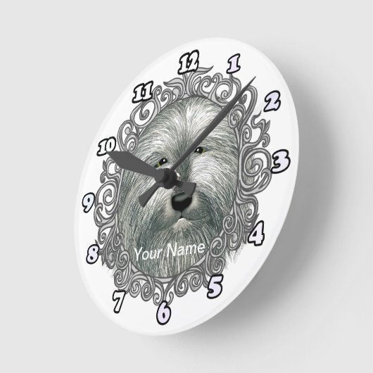 Verziert Bartlie Runde Wanduhr (Winkel)