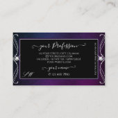 Verziert Black Blue Lila Sparkle Diamonds Initiale Visitenkarte (Rückseite)