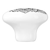 Verziert Black Floral Mandala Keramikknauf (Seitenansicht)