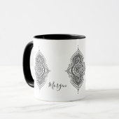 Verziert Black Paisley Mandala Tasse (Vorderseite Links)