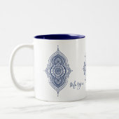 Verziert Blue Paisley Mandala Zweifarbige Tasse (Links)
