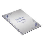 Verziert Blue Silver Wirbel Gästebuch Notizblock (Rechte Seite)