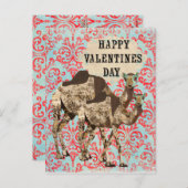 Verziert Boho Camels Valentinstag Postkarte (Vorne/Hinten)