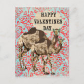 Verziert Boho Camels Valentinstag Postkarte (Vorderseite)
