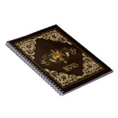 Verziert-Braun- und Gold-Rahmen-Notebook Notizblock (Rechte Seite)