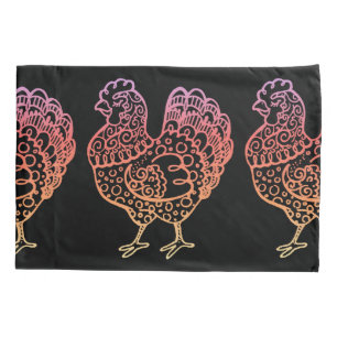 Verziert Chicken Lineart Kissenbezug