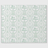 Verziert Classic Vintag Frohe Weihnachts-Grün-Toil Geschenkpapier (Flach)