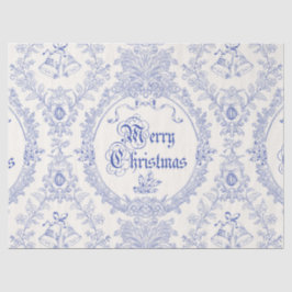 Verziert Classic Vintag Merry Christmas Blue Toile Seidenpapier