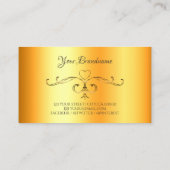 Verziert Corners Initials Luminous Orange Shimmery Visitenkarte (Rückseite)