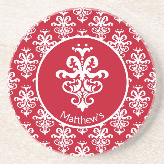 Verziert Damask Gemustert Getränkeuntersetzer (Vorne)