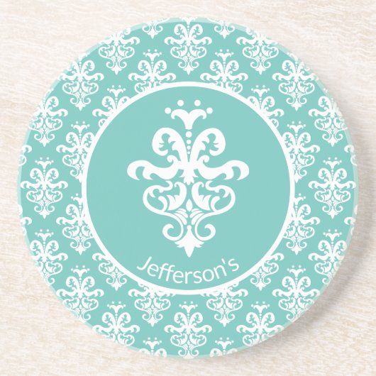 Verziert Damask Gemustert Getränkeuntersetzer (Vorne)