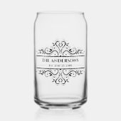 Verziert Datum der Monogramm-Familie Dosenglas (Vorderseite)