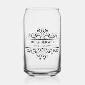 Verziert Datum der Monogramm-Familie Dosenglas (Rückseite)