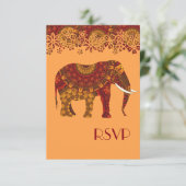Verziert dekoriertes indisches Elefantendesign Einladung (Stehend Vorderseite)