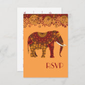 Verziert dekoriertes indisches Elefantendesign Einladung (Vorne/Hinten)