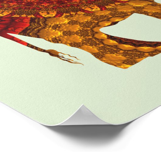 Verziert dekoriertes indisches Elefantendesign Poster (Ecke)