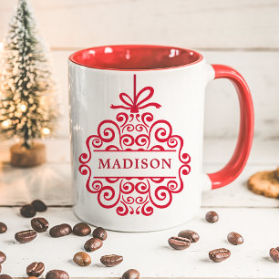 Verziert Doodle Ornament Personalisierte Weihnacht Tasse
