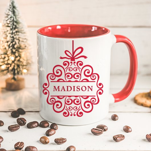 Verziert Doodle Ornament Personalisierte Weihnacht Tasse
