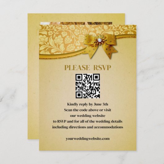 Verziert Elegante Retro Abstrakte Blume und Blätte Begleitkarte (Vorne/Hinten)