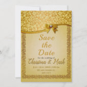 Verziert Elegante Retro Abstrakte Blume und Blätte Save The Date (Vorderseite)