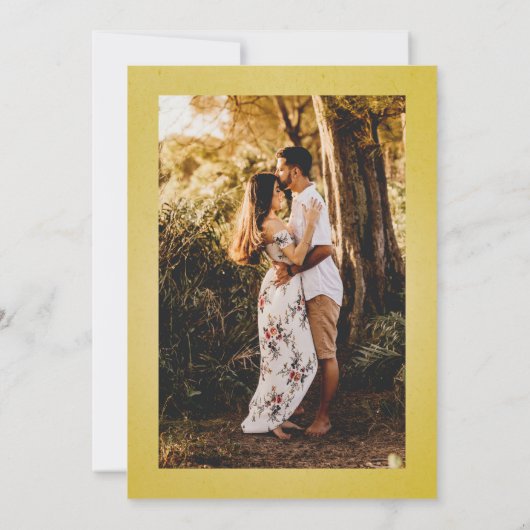 Verziert Elegante Retro Abstrakte Blume und Blätte Save The Date (Rückseite)