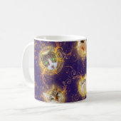 Verziert Floral Damask Niedlich Kitty Cat - Royal Kaffeetasse (Vorderseite Links)