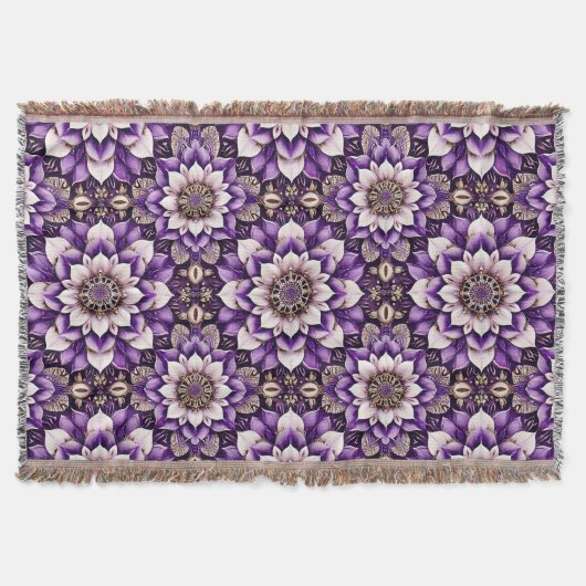 Verziert Floral Mandala Design Decke (Vorderseite)
