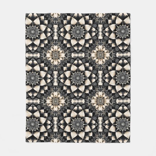 Verziert Floral Mandala Design Fleecedecke (Vorderseite)