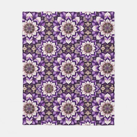 Verziert Floral Mandala Design Fleecedecke (Vorderseite)