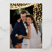 Verziert Floral Monogram Wedding Danke Foto Folien Feiertagskarte (Rückseite)