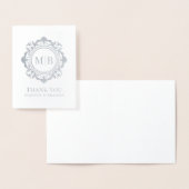 Verziert Floral Monogram Wedding Vielen Dank Folienkarte (Anzeige)